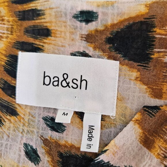 Ba&Sh Cleo Graphic Print Mini Dress Medium Bohemian Brown Maximalism Artsy - Picture 7 of 16